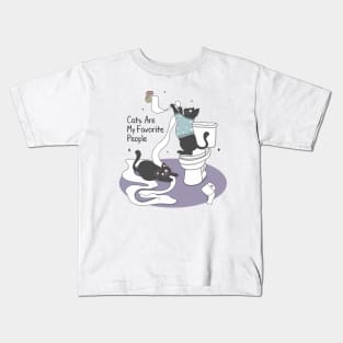 Cats Are My Favorite People Funny Cat Lovers Kids T-Shirt